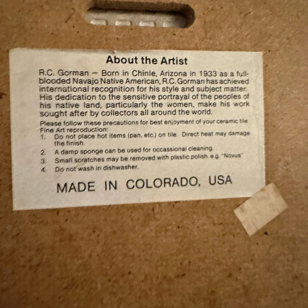 RC Gorman tile 8x8 - Picture 4 of 6